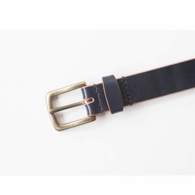 【minca】幅30mmベルト/32インチ  栃木レザーの希少な「ハーネスレザー」使用の贅沢な1枚革のレザーベルト/ネイビー/HL-B01/NAVY/minca　596【小物 ファッション 人気 おすすめ 】