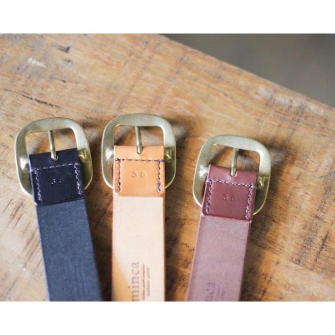 【minca】幅40mmベルト/32インチ  栃木レザーの希少な「ハーネスレザー」使用の贅沢な1枚革のレザーベルト オイルタイプ/オリーブ/HL-B03/OLIVE　618【小物 ファッション 人気 おすすめ 】