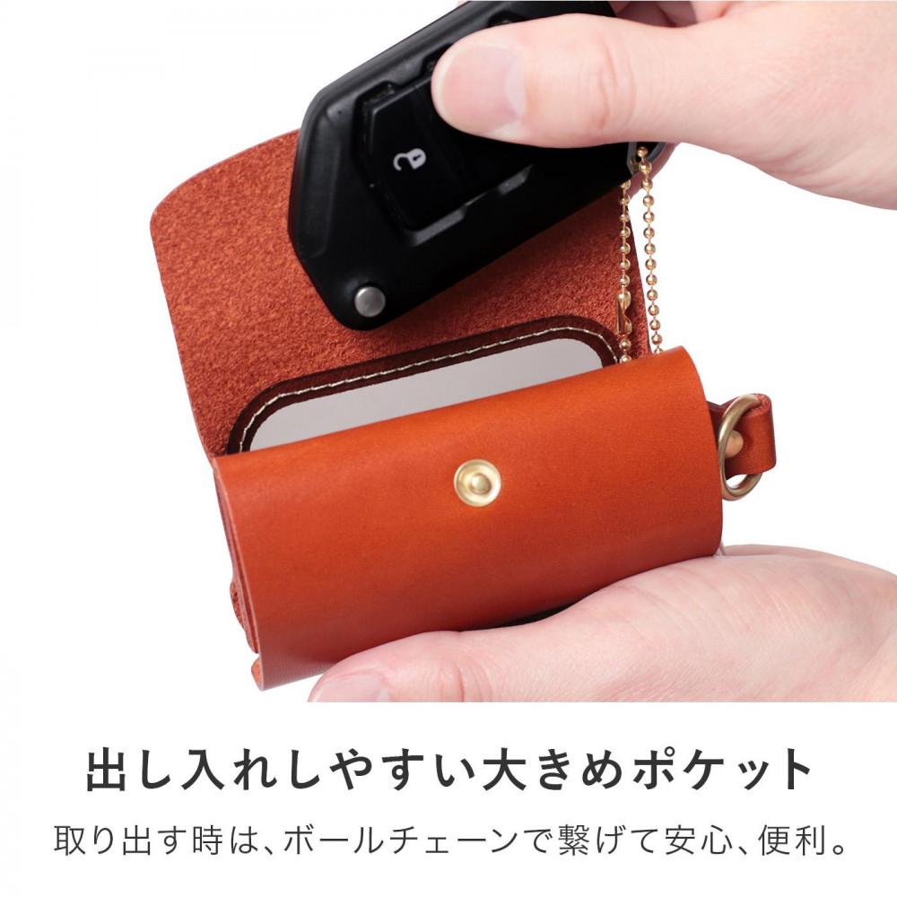 スマートキーケース［M］-with- HUKURO 栃木レザー【オレンジ】【小物 ファッション 人気 おすすめ 】