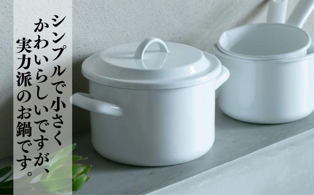 にちにち道具 キャセロール 琺瑯でできた 蓋付きの両手鍋 14cm 00207405