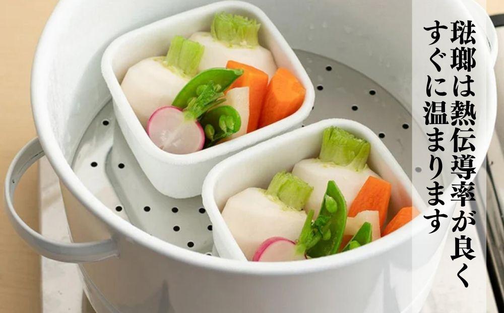 にちにち道具 キャセロール 琺瑯でできた スノコ付きの蒸し鍋 21cm 00307554