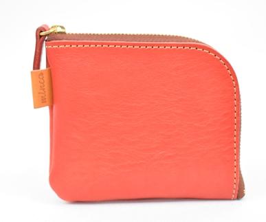 栃木レザー使用｜やわらか本革Lジップミニ財布｜Lzip wallet small 02｜レッド｜minca（全6色）