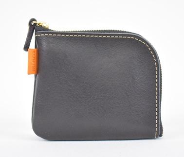 栃木レザー使用｜やわらか本革Lジップミニ財布｜Lzip wallet small 02｜ブラック｜minca（全6色）