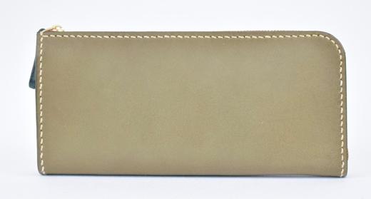 栃木レザー使用｜滑らか本革Lジップ長財布｜Lzip wallet 01｜オリーブ｜minca（全6色）