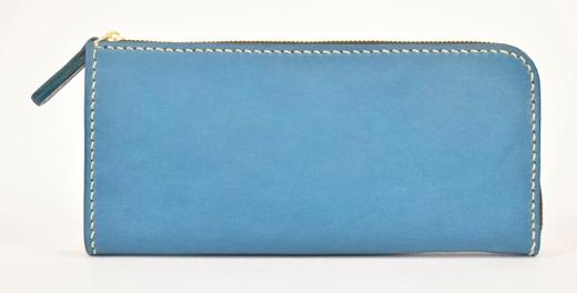 栃木レザー使用｜滑らか本革Lジップ長財布｜Lzip wallet 01｜ブルー｜minca（全6色）