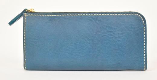 【全5色】栃木レザー のLジップファスナー長財布 シュリンクタイプ ソフトな手触り/Lzip wallet 02/ブルー/minca　315【雑貨 ファッション 人気 おすすめ 】