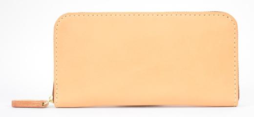 栃木レザー使用｜滑らか本革Lジップ長財布｜Round zip wallet 01｜タン｜minca（全7色）
