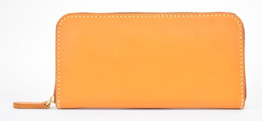 栃木レザー使用｜滑らか本革Lジップ長財布｜Round zip wallet 01｜キャメル｜minca（全7色）