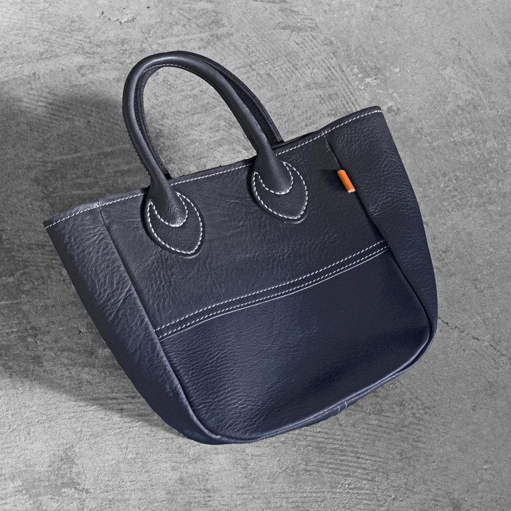 栃木レザー使用｜ソフトな手触り 本革 小さめトートバッグ｜Tote bag 03 S｜ブラック｜minca（全6色）