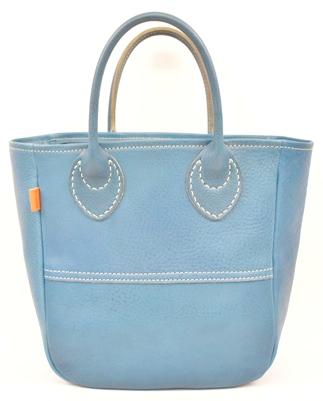 栃木レザー使用｜ソフトな手触り 本革 小さめトートバッグ｜Tote bag 03 S｜ブルー｜minca（全6色）
