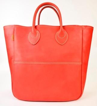 栃木レザー使用｜ソフトな手触り 本革 A4対応トートバッグ｜Tote bag 03 M｜レッド｜minca（全6色）