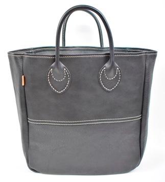 栃木レザー使用｜ソフトな手触り 本革 A4対応トートバッグ｜Tote bag 03 M｜ブラック｜minca（全6色）
