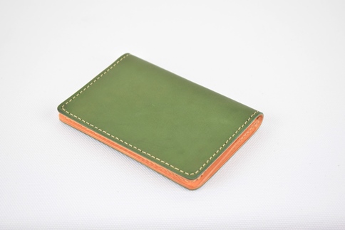 栃木レザー使用｜約30枚収納 本革名刺入れ｜Card holder 01｜オリーブ｜minca（全7色）