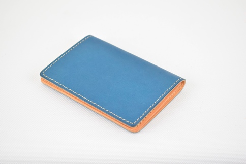 栃木レザー使用｜約30枚収納 本革名刺入れ｜Card holder 01｜ブルー｜minca（全7色）
