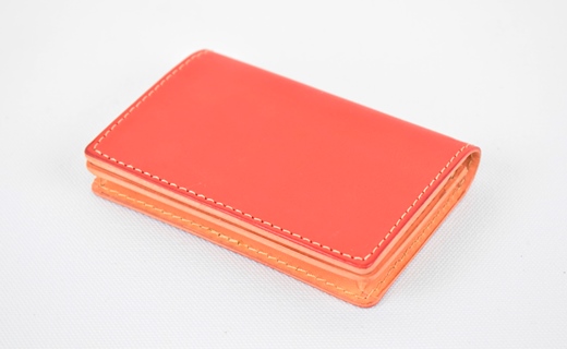 【全7色】栃木レザーの名刺入れ 約50枚収納 ポケット4つ Card holder 02/レッド/minca　416【雑貨 ファッション 人気 おすすめ 】