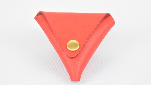 【minca】 栃木レザーの三角コインケース小 小銭入れ コンパクト 小さめ/Coin purse 01/レッド　469【雑貨 ファッション 人気 おすすめ 】