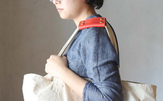 栃木レザー使用｜バッグの本革持ち手カバー 2個セット｜Handle cover｜レッド｜minca（全7色）