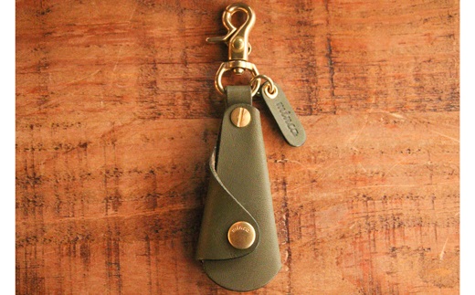 【minca】栃木レザーの真鍮靴ベラキーホルダー/シューホーン01/オリーブ　641【雑貨 日用品 人気 おすすめ 】