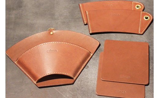 【minca】栃木レザーのカフェグッズ3アイテム5点セット 自宅、オフィス、キャンプシーンでのカフェタイムに/チョコ　678【日用品 人気 おすすめ 】