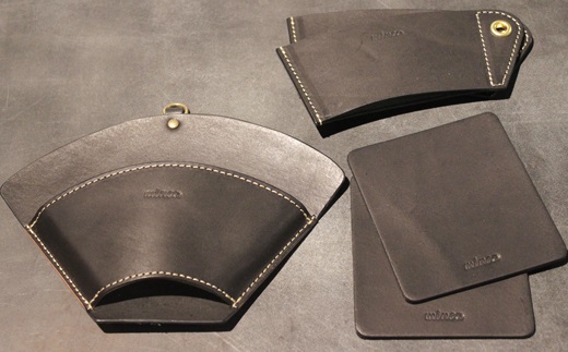 【minca】栃木レザーのカフェグッズ3アイテム5点セット 自宅、オフィス、キャンプシーンでのカフェタイムに/ブラック　678【日用品 人気 おすすめ 】