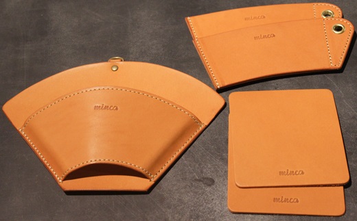【minca】栃木レザーのカフェグッズ3アイテム5点セット 自宅、オフィス、キャンプシーンでのカフェタイムに/キャメル　678【日用品 人気 おすすめ 】