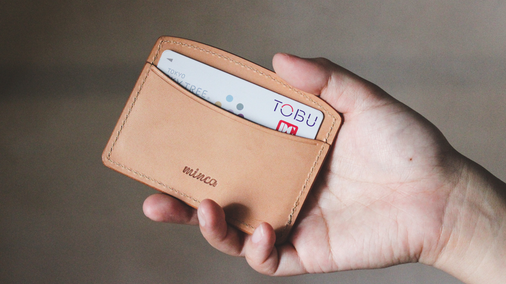 【minca】栃木レザーのヨコ型パスケース 定期入れ パスホルダー02/タン(生成)　700【雑貨 日用品 人気 おすすめ 】
