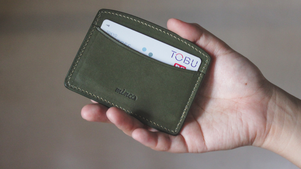 【minca】栃木レザーのヨコ型パスケース 定期入れ パスホルダー02/オリーブ　700【雑貨 日用品 人気 おすすめ 】