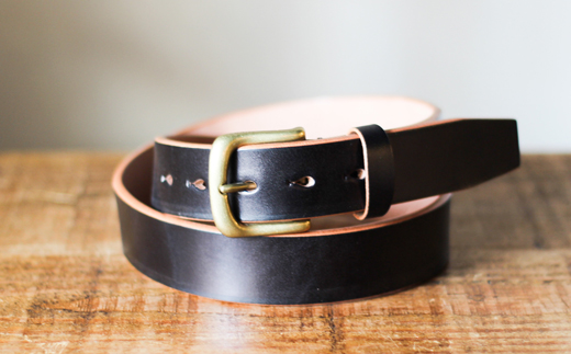 【minca】幅35mmベルト/38インチ  栃木レザーの希少な「ハーネスレザー」使用の贅沢な1枚革のレザーベルト/ブラック/HL-B02/BLACK/minca　551【小物 ファッション 人気 おすすめ 】