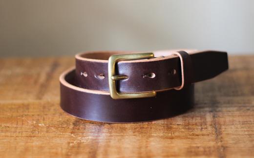 【minca】幅30mmベルト/32インチ  栃木レザーの希少な「ハーネスレザー」使用の贅沢な1枚革のレザーベルト/チョコ/HL-B01/CHOCO/minca　584【小物 ファッション 人気 おすすめ 】