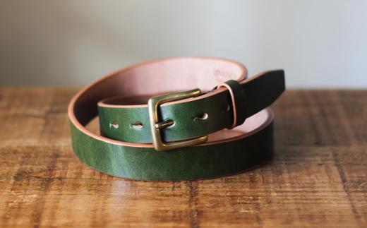 【minca】幅30mmベルト/32インチ  栃木レザーの希少な「ハーネスレザー」使用の贅沢な1枚革のレザーベルト/オリーブ/HL-B01/OLIVE/minca　600【小物 ファッション 人気 おすすめ 】