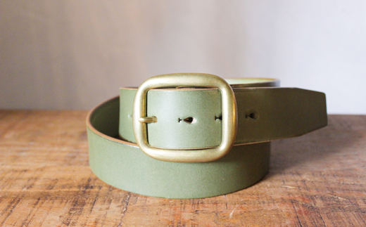 【minca】幅40mmベルト/36インチ  栃木レザーの希少な「ハーネスレザー」使用の贅沢な1枚革のレザーベルト オイルタイプ/オリーブ/HL-B03/OLIVE　618【小物 ファッション 人気 おすすめ 】