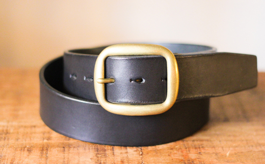 【minca】幅40mmベルト/38インチ  栃木レザーの希少な「ハーネスレザー」使用の贅沢な1枚革のレザーベルト オイルタイプ/ブラック/HL-B03/BLACK　622【小物 ファッション 人気 おすすめ 】