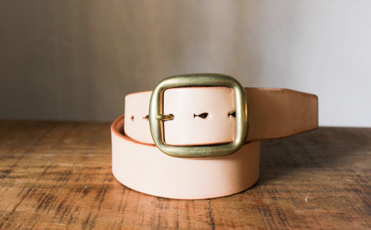 【minca】幅40mmベルト/34インチ  栃木レザーの希少な「ハーネスレザー」使用の贅沢な1枚革のレザーベルト オイルタイプ/タン(生成)/HL-B03/TAN　626【小物 ファッション 人気 おすすめ 】