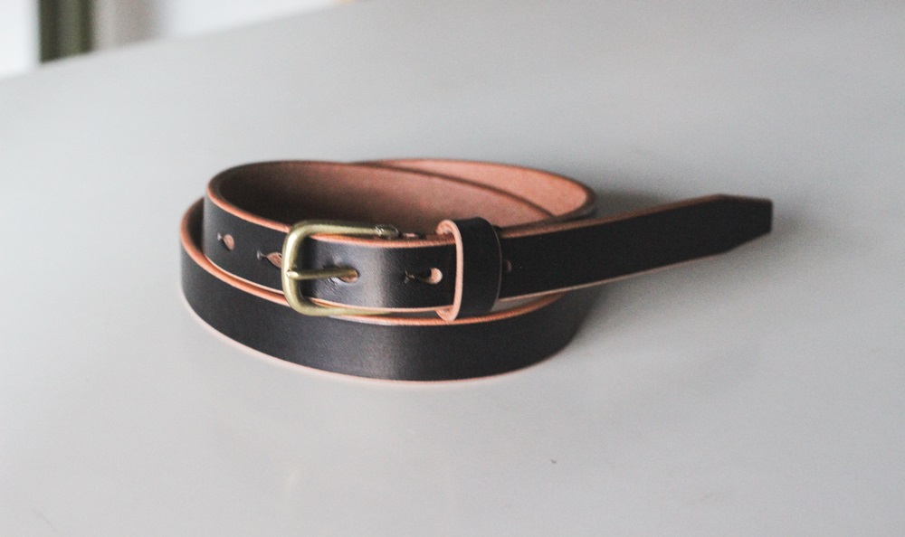 【minca】細幅20mmベルト/34インチ  栃木レザーの希少な「ハーネスレザー」使用の贅沢な1枚革のレザーベルト/ブラック/HL-B04/BLACK　731【小物 ファッション 人気 おすすめ 】