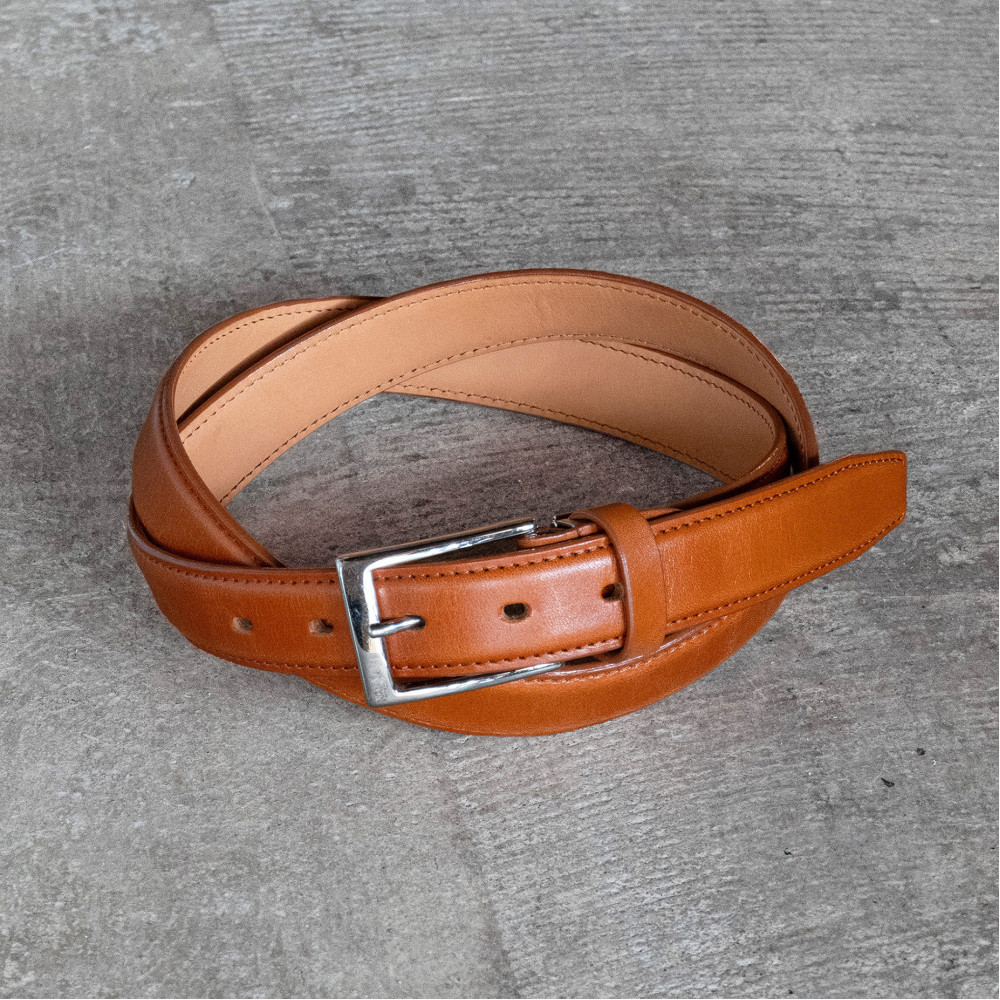 栃木レザー使用｜希少ハーネスレザーの贅沢ビジネスベルト｜Business belt｜キャメル｜minca（全3色）