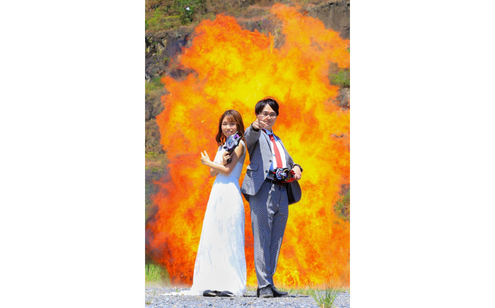 【岩舟爆破フォトウェディング】臨場感溢れる迫力満点のフォトウェディング
