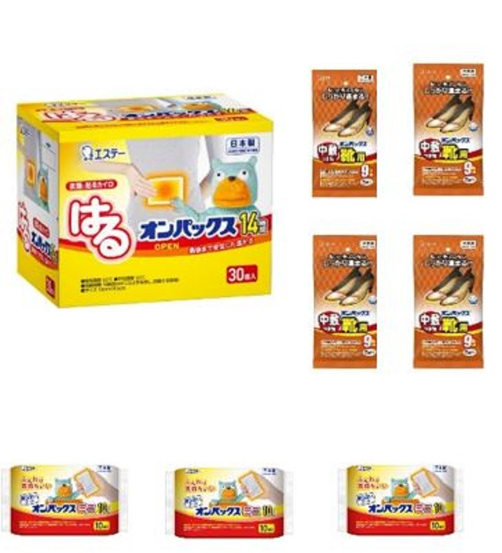 オンパックス ぽかぽかセット (はる・貼らないミニ・中敷つま先靴用) ｜ カイロ 防寒 暖 温感 エステー 日用品