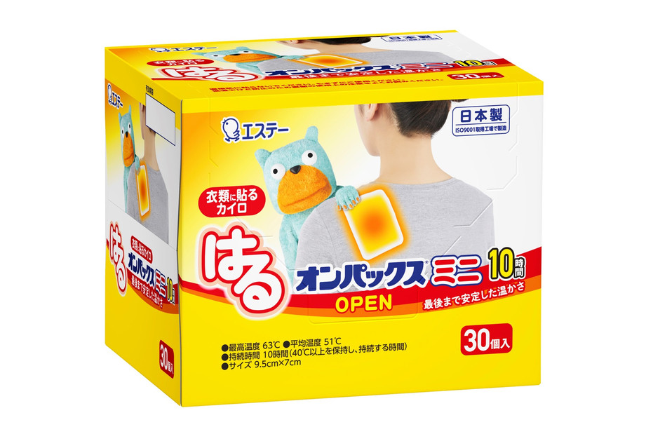 はるオンパックスミニ ４８０枚（３０枚入×１６箱）１ケース ｜ カイロ 防寒 暖 エステー 日用品