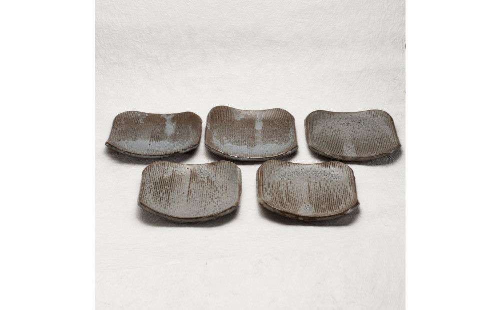 角くし目皿5枚セット ｜ 日用品 食器 陶器 キッチン 皿 焼物 人気 おすすめ