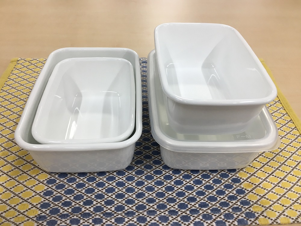 野田琺瑯 レクタングル深型4点セット シール蓋付（S×2、M×2）【クラフト 民芸 人気 おすすめ 】