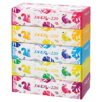 エルモアプラスティシュー220組　5箱×12パック(60箱)【離島・沖縄県不可】【配送不可地域：離島・沖縄県】