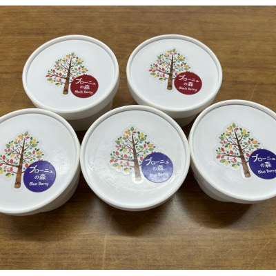 佐野産　 ブラックベリー・ブルーベリーフローズンヨーグルトアイス　5パック【配送不可地域：離島】