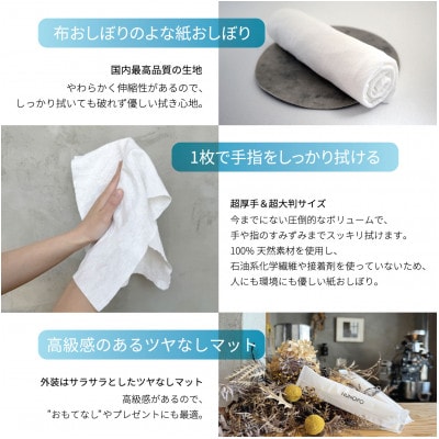 使い切りウェットシート 超大判紙おしぼり NUNOPO(R) 白 50本