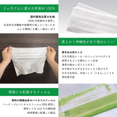 使い切りウェットシート 紙おしぼり ECOSHIBO(R) (エコシボ) 50本