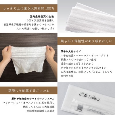 使い切りウェットシート 紙おしぼり ECOSHIBO(R)オモテムジ  50本