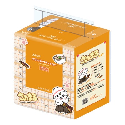 さのまる×エルモアソフトパックティシュー 400枚(200組)×90パック【ティッシュ】【配送不可地域：離島・沖縄県】