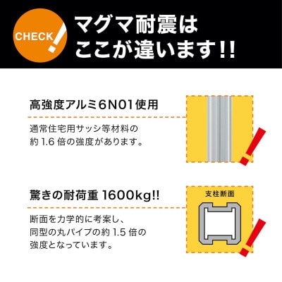 耐震突っ張り棒 マグマ耐震 Mサイズ　2本入り　1セット
