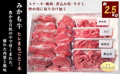 「みかも牛」ヒレまるごと1本(約2.5kg)【配送不可地域：離島】
