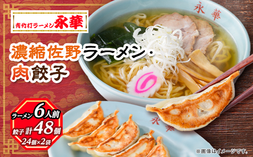 【佐野餃子(中)肉餃子24個4人前】×2袋と【濃縮佐野ラーメン】6人前【配送不可地域：離島・沖縄県】