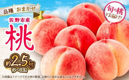 【旬の桃】栃木県佐野市の人気の観光農園で収穫された新鮮な桃およそ2.5kg(6～8玉)品種おまかせ【配送不可地域：離島・沖縄県】